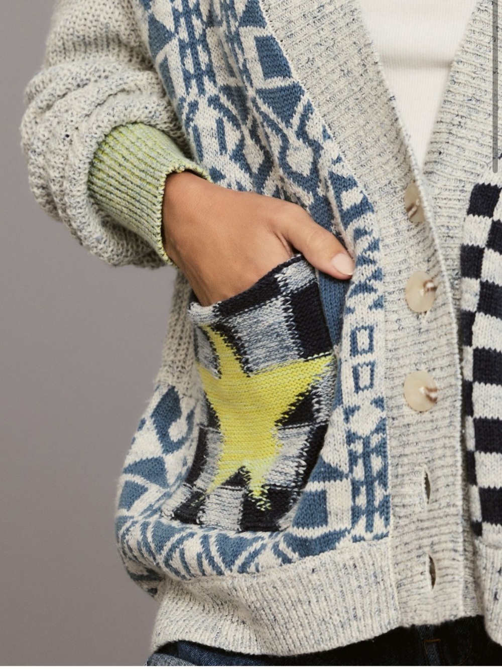 Pilcro Mash-Up Cardigan Sweater - Picture 4 of 6